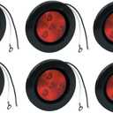 Buyers 5622514 2-1/2" Round 1 Led Red Marker Light W/Grommet & Plug - Lot of 6
