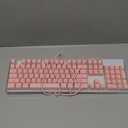 MageGee Gaming Keyboard, 7 Solid Colors Backlit Wired Gaming Keyboard with Clear Housing and DoubleShot Keycaps, K1 Waterproof Ergonomic 104 Keys Light Up Keyboard for PC Desktop Laptop, Pink