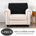 LA MEACK Couch Cushion Cover Seat Cushion Cover Stretch Armchair Cover Separate Sectional Sofa Slipcovers Furniture Protector(1 Piece for Seat or Sofa Backrest, Black)