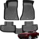 Floor Mats for Dodge Challenger 2015-2023 (Only for RWD, Not for AWD, Not Compatible with 3.6L V6 Engine Models), TPE Waterproof Non-Slip All Weather Protection Custom