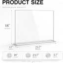 Clear Acrylic Sneeze Guard for Countertop, 24" x 18" x 3.7" Freestanding Splash Guard, 5mm Thick Panel Barrier for Cashier Desk, Reception, Restaurant, Office, Retail Counter Top Protector
