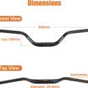 25.4 Mountain Bike Handlebar 640mm, 100mm Rise Bicycle Handlebar 10 Backsweep Aluminum Riser Handle Bars for E Bike, Dirt, Fixie Gear, Motorcycle, BMX, Cruiser, MTB, 1 inch