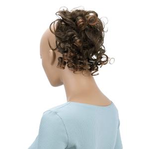 CAISHA Jumbo Hairpiece Scrunchy Updo Voluminous Curly Messy Bun Brown Mix G21L