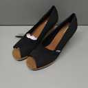 TOMS womens Classic Wedge (11 Narrow, Black Scattered Woven)