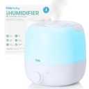 Frida Baby 3-in-1 Cool Mist Humidifier for Large Rooms, Top Fill Humidifier for Bedroom, Allergy Relief, 60 Hour Runtime + Nightlight, Auto Shut-Off, Quiet, Carry Handle, Essential Oil Diffuser
