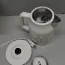 Retro Electric Kettle, PARIS RHNE 1.7L Hot Tea Kettle with Thermometer, 1500W Fast Heating, Cordless Design, LED Indicator, Auto Shut-Off & Boil Dry Protection (White)