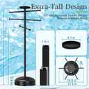 Pool Towel Rack Outdoor with Built-in Tray Adjustable, Heavy-Duty Towel Racks & Storage for Backyards