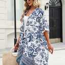 OFEEFAN Kimonos for Women Swimsuit Coverup Beach Casual Loose Cardigans for Swimwear (Blue, M)