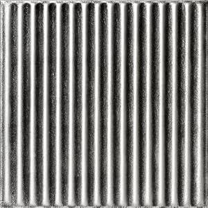 À LA MAISON CEILINGS R133 Corrugated Pre-Painted Foam Glue-up Ceiling Tile (384 sq. ft./ Case), Pack of 144, Antique Silver