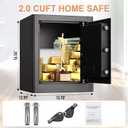 Tenamic Safe Box 2.0 Cuft Fireproof Waterproof Home Safe, Keypad Large Lock Box Cabinet Safes, Solid Alloy Steel for Office Hotel Home, Black