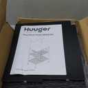 Huuger 4-Tier Bakers Rack with Reversible Power Outlet, 23.6 Inch Microwave Stand, Kitchen Coffee Bar, with Top Shelf, 6 S Hooks, Black