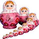 YAKELUS Russian Nesting Dolls for Kids Matryoshka Doll 10pcs Handmade