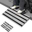 4" Rise Modular Threshold Ramp for Doorways, Stable Wheelchair Ramp for Home Steps, Aluminum Door Ramp and Curb Ramp for Scooters, Power Chairs, Cars, 1100LBS Load Capacity