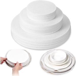 120pcs White Thick Felt Plate Dividers,3 Sizes Round China Dish Storage Protectors Pads Soft Felt Plate Protectors for Stacking Packing Ceramic Cookware