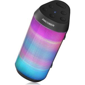 ANCOBER Bluetooth Speaker with Light, Stereo Sound