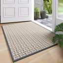 Door Mat 17"x30",Door Mat Indoor Entrance Dirt Resistant and Absorbent Non-Slip Rubber Backing Front Door Mats Washable Low-Profile Indoor Mats for Entryway, Inside Entrance Easy Clean Gray