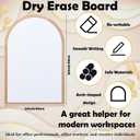 Lincia Dry Erase Board, 36" x 24" Magnetic Erasable Whiteboard, Arched Large Semi-Circular Whiteboard, Gold Rustic Wood Frame, Bohemian Style Design for Home, Classroom, Office, School