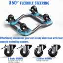 Car Dolly Set of 4, 9000 LBS Capacity Universal Vehicle Moving Dolly for Cars, SUVs, Motorcycles & Boats, Low-Profile Wheel Skates for Garage, Workshop and Marine Use