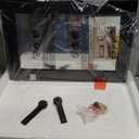 COGOOD Farmhouse Barn Door Mirror - 25" x 18" Rustic Wood Framed Decrative Mirror for Bathroom, Living Room, Entryway Wall Decor (Black)