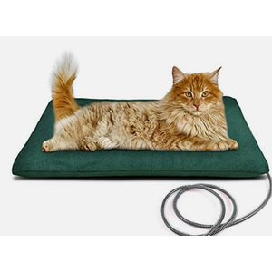 PETNF Outdoor Heated Pet Bed with Waterproof Cover,Pet Heating Pads for Dog,Soft Electric Blanket Auto Temperature Control,Heating Mat for Dog House Cabin Cot Doorway,Rescue Cats Green color