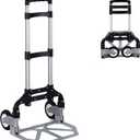 Folding Hand Truck Dolly Aluminum Folding Hand Cart Luggage Trolley Cart Max 175lbs Capacity Dolly Cart, with Telescoping Handle and Rubber Wheels, Double Bearings