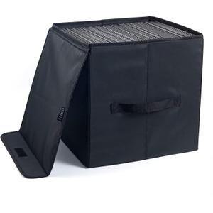 UENTIP Vinyl Record Storage Box for 12-inch Records Crate Holds up to 90 records,Pack of 1-14x 13x 13 Inch LP record storage for Valuable Album Collection - Black