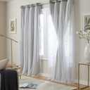 TOWN & COUNTRY LUXE Talia Double Layer Indoor Curtains, Sheer and Room Darkening Blackout, Grommet Top, Energy Efficient, 2-Pack Set, 52"x96", Soft Grey