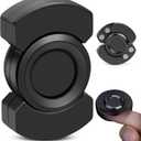 3-in-1 Fidget Spinner, Slider, Clicker| EDC Metal Fidget Toys Adults | Stainless Steel Bearing Stable Spin | Help Relieves Anxiety & Tension | Enhances Focus & Clarity | Compact & Portable, Black