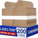 METRONIC Brown Paper Bags 200 Pack 5.25x3.75x8 inch,Small Kraft Bulk Gift Bag with Handles Recycled for Retail Birthday Party Favors Shopping Goody Grocery Business