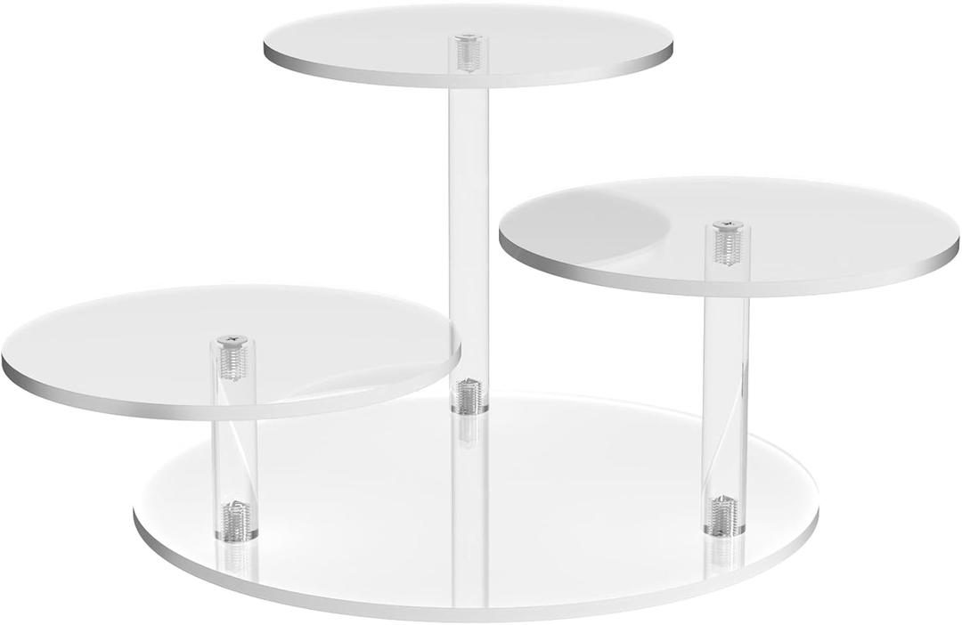 NiHome Clear Acrylic Display Stand for LEGO Botanical Collection Sets, Multi-Tier Showcase Figurine Display Shelf Riser for Collectibles and Room Decor, Perfume Riser Holder, Tabletop Plant Stand