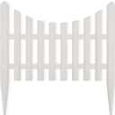 vidaXL White Gothic Style Garden Fence Panels - Polypropylene Picket Fencing Edging for Lawn & Flower Beds, 32.8 ft Coverage, Easy Ground Insertion, 17 Pieces Set
