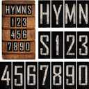 Motiskyy 55 Pack Vintage Hymn Board Numerals Included 5 Sets of Paper 0-9 Numerals and the Word Hymns Ideal Religious Church Gift for Worship Services and Choir Displays Easter Gift