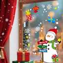 2 x Christmas & Halloween Static Window Clings Set (20x30cm & 35x28cm),8-10 Designs/Pack, Removable Decals for Glass (Christmas Cozy Whimsical, Polyvinyl Chloride, Large)