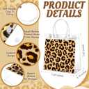 Resholder 24 Pcs Cheetah Clear Gift Bags Leopard Print PVC Treat Snack Bag with Handles Jungle Safari Party Favors for Wild Life Animal Birthday Baby Shower Decorations Supplies, 8 x 8 x 3.15 Inch