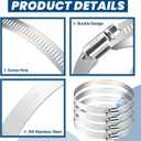 Twdrer 4 Inch 304 Stainless Steel Adjustable Hose Clamp, Worm Gear Duct Clamp Pipe Clamp 91mm-114mm for Plumbing, Automotive, Dryer Vent, Mechanical Applications (12)