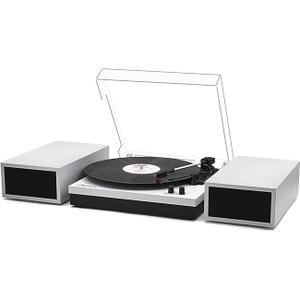 LP&No.1 Record Player with Stereo Bookshelf Speakers, Vintage 3-Speed Belt Drive Turntable, Wireless Input, RCA Output, Auto Stop Function | Green