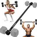 Dumbbell Converter, Convert Dumbbells to Barbell Set, Weight Bar for Bench Presses, Squats, Hip Thrust, Deadlifts, Home Weightlifting and Strength Training, Versatile Home Gym Equipment (Black)