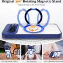 Compatible with Google Pixel 9 Pro Case with 360 Magnetic Stand [Compatible with Mag-Safe ] Shockproof Translucent Phone Case for Google Pixel 9 Pro 6.3 inches,Blue