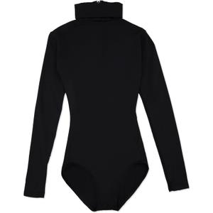 Capezio Girls' Big Team Basic Long Sleeve Turtleneck Leotard w/Snaps, Black, Large