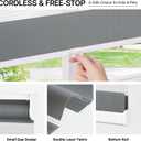 No Drill Zebra Blinds for French Door, 28 5/8" W x 72" L, Grey | Cordless Blinds for Door with 28" Covering Width, Small Gap Design Light Filtering Sheer Shades for Indoor Windows, 1 Panel