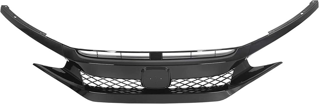 ECOTRIC Front Grille Bumper Mesh Grill Compatible with 2019-2021 Honda Civic Replacement for HO1200241 HO1210160 Honda Civic T-R Style