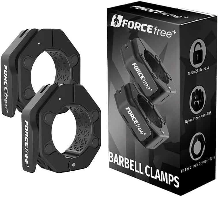 Quick Release Olympic Barbell Collars 2" (Pair) - Non-Slip Weightlifting Barbell Clips for Secure Powerlifting, Home & Gym - High-Strength Metal Bar Clamps