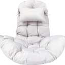 Tudomro Egg Chair Cushion Filling 2.58 kg Replacement Rocking Chair Cushions High Back Swing Hammock Egg Hanging Cushion Thicken for Indoor Outdoor Patio Garden(Grey,1 Pcs) (Gray)