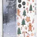 Christmas Case for iPhone 13/14,Cute Gingerbread Man Clear Magnetic Case,Compatible with MagSafe,Soft TPU Bumper Shockproof Protective Cover with Built-in Magnet Ring for Women