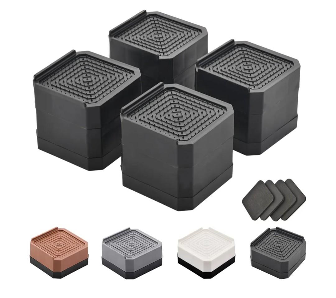 Bed Risers Furniture Risers Heavy-Duty Rectangular Adjustable Block Lift to 3 inches and 4.3 inches Desk, Sofa, Chair Legs, Refrigerator, Washing Machine Support up to 4000 pounds