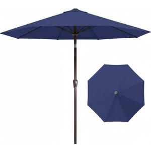 Tobeos 10FT Patio Umbrella, Outdoor Umbrella with Push Button Tilt and Crank, 8 Sturdy Ribs, UV Protection & Waterproof Market Umbrella for Pool, Backyard, Beach,Deck