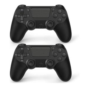 FASIGO 2 Pack Wireless Controller for PS4 Slim/Pro, 20hs Rechargeable Controller with Dual Vibration, Ergonomic Grip, Compatible with playstation 4 (Black)