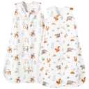 PHF Warm Micro-Fleece Baby Sleep Sack 18-24 Months, Soft Baby Wearable Blanket, 2-Way Zipper Sleeping Bags, 2 Pack Comfy Toddler Sleeping Sack for Boys, X-Large Size, Woodland & Animal