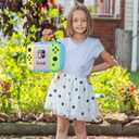 ONTESY Boys Lunch Bag Gamer Switch Insulated Bag Thick Foam Shatterproof Luch Box Easy Clean Leather Mini Cooler for Boys Girls Kids Toddlers Teens Men Women for School Pinic (Teal)