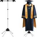 Adjustable T Shirt Display Adult for Vendors, 32-63 inch T Shirt Display Stand, Portable Hanging Black Metal Clothes Display, Hanger Rack for Clothing Dress Garment Coat Retail
